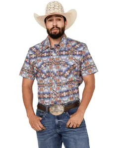 Rock & Roll Denim Men's And Demin Men'S Southwestern Print Short Sleeve - Bmn3s03366