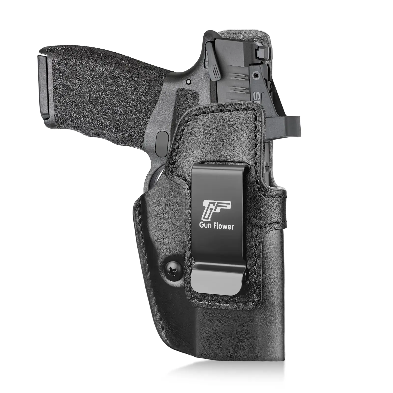 Right-Hand Leather IWB Holster with Optic Cut, Fits Springfield Hellcat Pro/Comp/RDP, Compatible with 1.5"-1.75" Belts, competition,dealsforyoudays