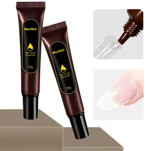 MeetNail 2Pcs*20g Uv Solid Nail Glue Gel,Gel Nail Glue for Nails Tips Solid Super Strong Gel Glues Professional Fake Acrylic Soft Nails Glue Uv Lamp Curing Handmade Press On