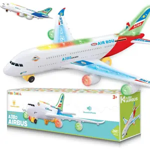 Airplane Toy with Bump & Go, Flashing Lights & Sounds - For Boys & Girls Age 3-12