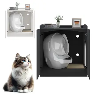 Amunrbrek Extra Large Litter Box Enclosure with Cat Scratch Mat for Self-Cleaning XXL Litter Boxes Minimalist Modern Engineered Wood Design 31.5L x 29.1W x 37.4H