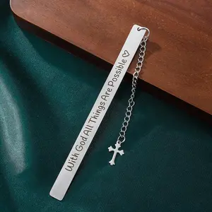 Stainless Steel Bookmark, 1 Count Religious Letter Bookmark, Christian Gifts for Friends Family Teacher Lovers, Lettering