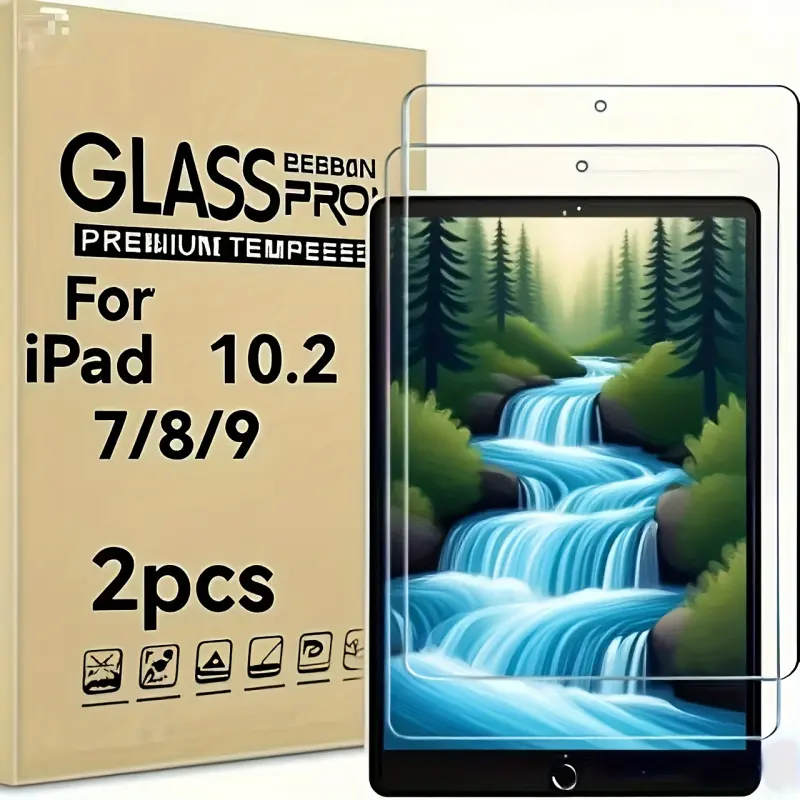 2-Pack for iPad 10.2" 7/8/9th Gen (2021/2020/2019) HD Transparent, Tempered Glass, Protective, Anti-Fingerprint, Tempered Screen Film... Easy to Install Tablet Screen Protector