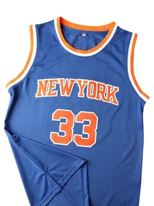 Men's Basketball Jersey No. 33 Embroidered Breathable Training Top, Loose-Fit Sleeveless Shirt S-Xxxl, Casual Letter Pattern