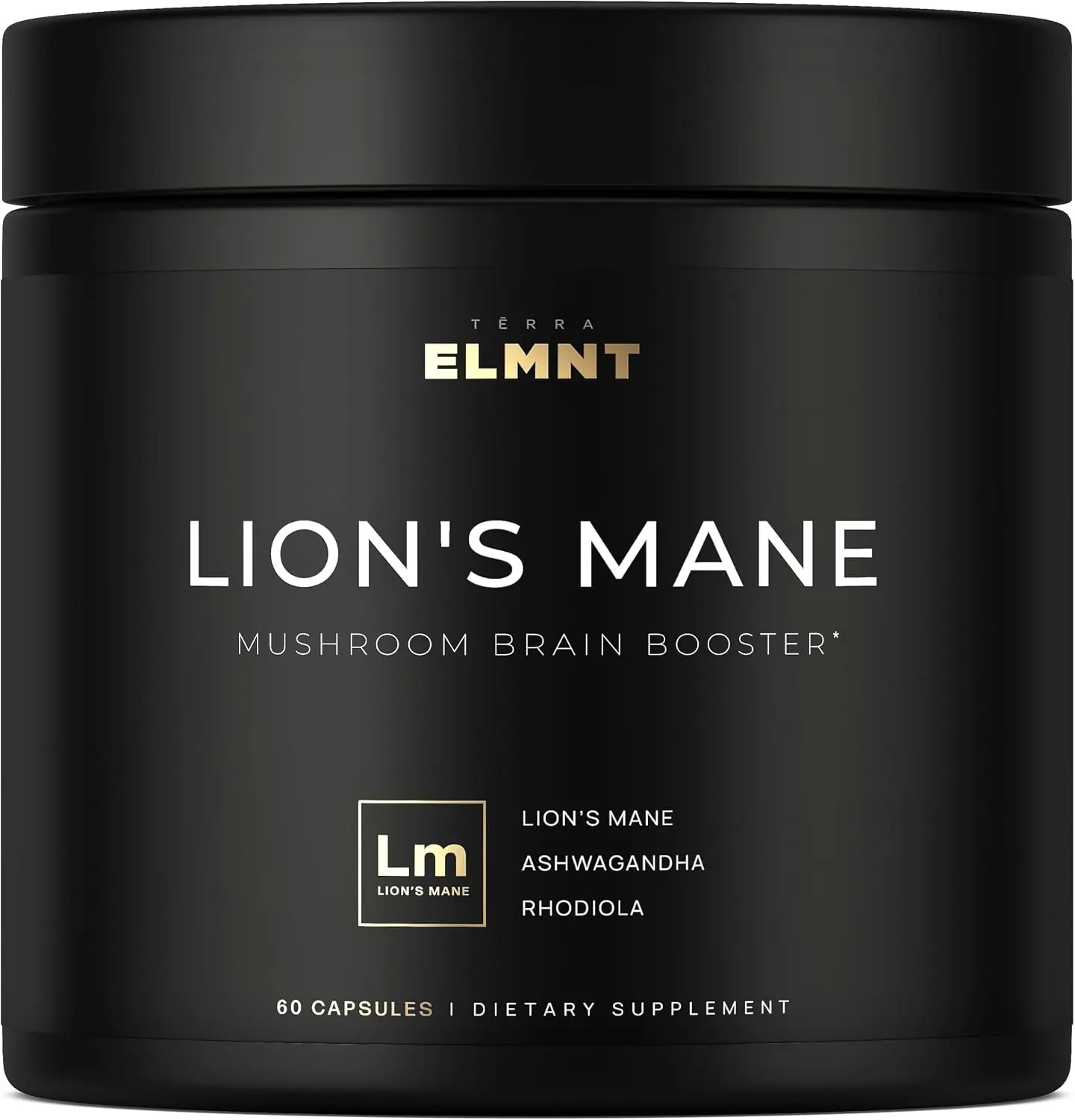 16x Strength Lions Mane Supplement Capsules Super Nootropic w. Ashwagandha & Rhodiola - Highest Potency 16:1 Lion's Mane Mushroom Extract 50% Polysaccharides Brain Supplements for Memory and Focus