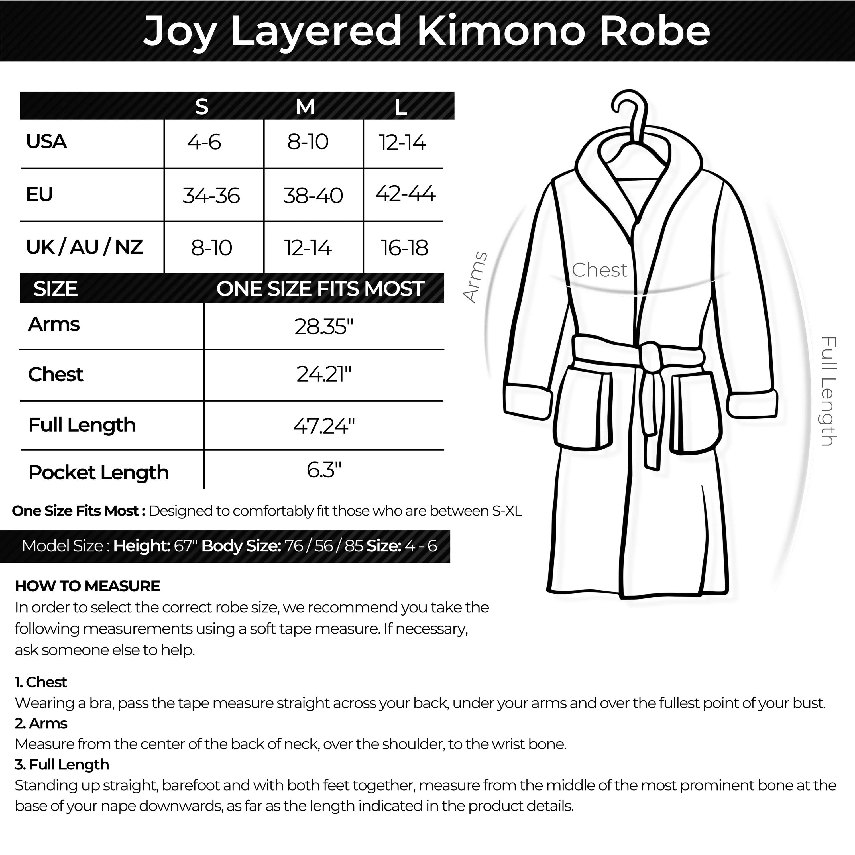 【Biggest Sale of the Season!】Joy 4- Layered Kimono Robe | One Size Fits Most | 100% Turkish Cotton Basic Womenswear | Nightwear | Loungewear Gowns | Long Sleeve With Pockets