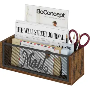 Mail Organizer Countertop, 2-Slot Mail Holder for Desk, Mail Basket for Wall Table Countertop, Envelope Holder for Home Office