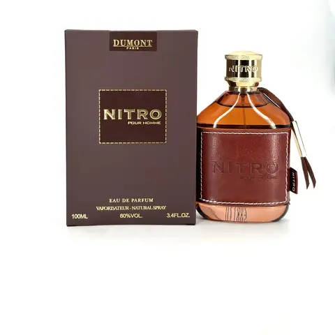 Dumont Nitro Pour Homme EDP - 3.4 oz Alcohol-Free Long-Lasting Masculine Fragrance Spray for Adult Males, Citrus-Woody Scent, Lemon Top Notes, Jasmine-Cedar Mix, Tonka Musk Warmth, Office-Evening Polish, 3 to 3.9 fl oz Bottle with Box