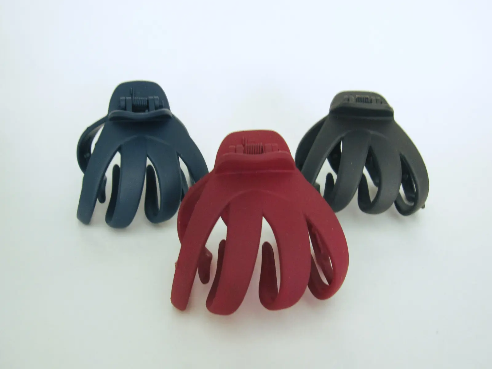 Large dark colored soft textured octopus hair claw clip