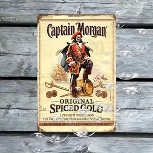 Vintage Metal Sign, Lightweight Rum Brand Retro Tin Label, Funny Decorative Poster Decoration for Bar Pub Club Man Cave, Indoor Home Decoration, Garden Decoration, Home Decor