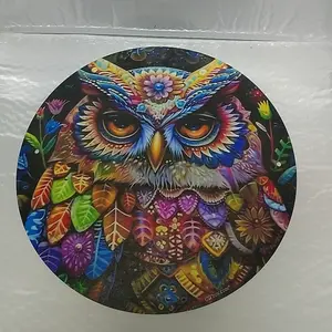 Colorful Hippie Owl Aluminum Sign Vintage Wall Art Tropical Floral Design for Living Room Garden Decor Hanging Decor Durable Easy Hang Retro Home Decoration Gift Ornaments Decor
