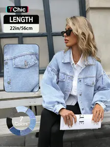 Elegant Streetwear Loose Fit Denim Jacket, Casual Chic Outerwear for Daily Wear, Comfortable and Stylish Design, Perfect for Urban Fashionistas