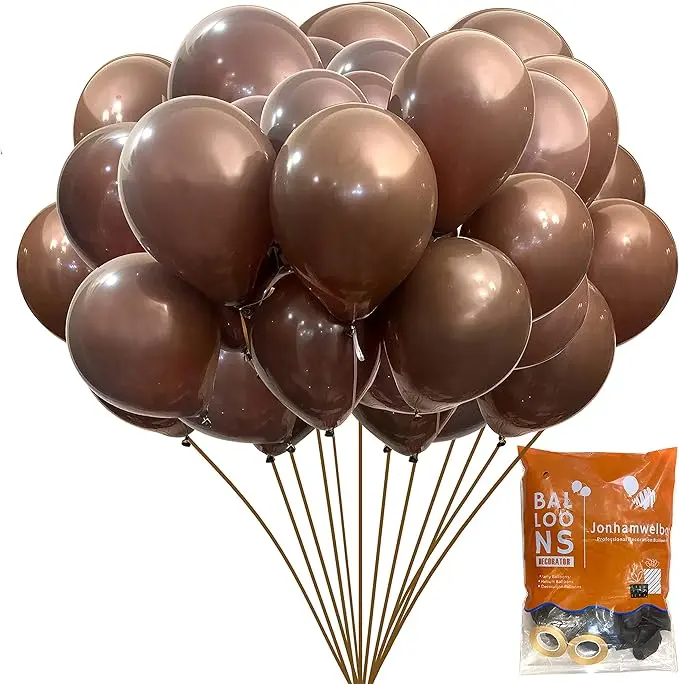 Brown Balloons 12 inch 70 Pack Dark Brown Balloons Chocolate Brown Matte Latex Helium Balloons for Birthday Wedding Baby Shower Neutral Party Decorations