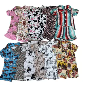 Kids Summer Pajamas Set Boy Summer Sleepwear Western Clothes Boy Summer Clothes