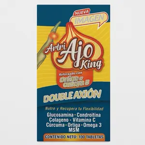 Artri Ajo King Dietary supplement in capsule format. 100-unit presentation.