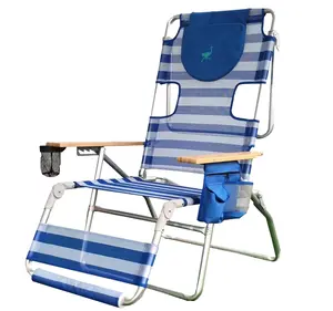 Ostrich Altitude 3N1 Beach Chair, Blue/White Stripe