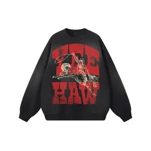 Yee Haw Cowboy Rodeo Sweatshirt Hoodie T-Shirt | Western Bucking Horse Graphic Shirt | Gildan 5000 Tee, 18000 Crewneck, 18500 Hoodie | Country Rodeo Gift for Western Style & Cowboy Culture Fans
