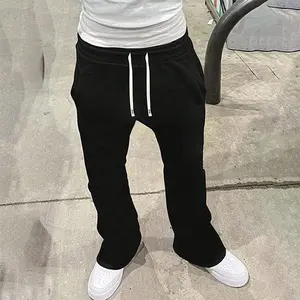 Men's summer casual loose knitted pants, summer trendy high street versatile casual loose sports straight leg long pants for men