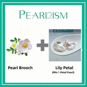 【Adee】Daisy Pearl Brooch  + Lily Petal pearl   (Min 1 pcs pearl as gift) [Open in live]｜Freshwater Light color Petal Seedless Pearl -