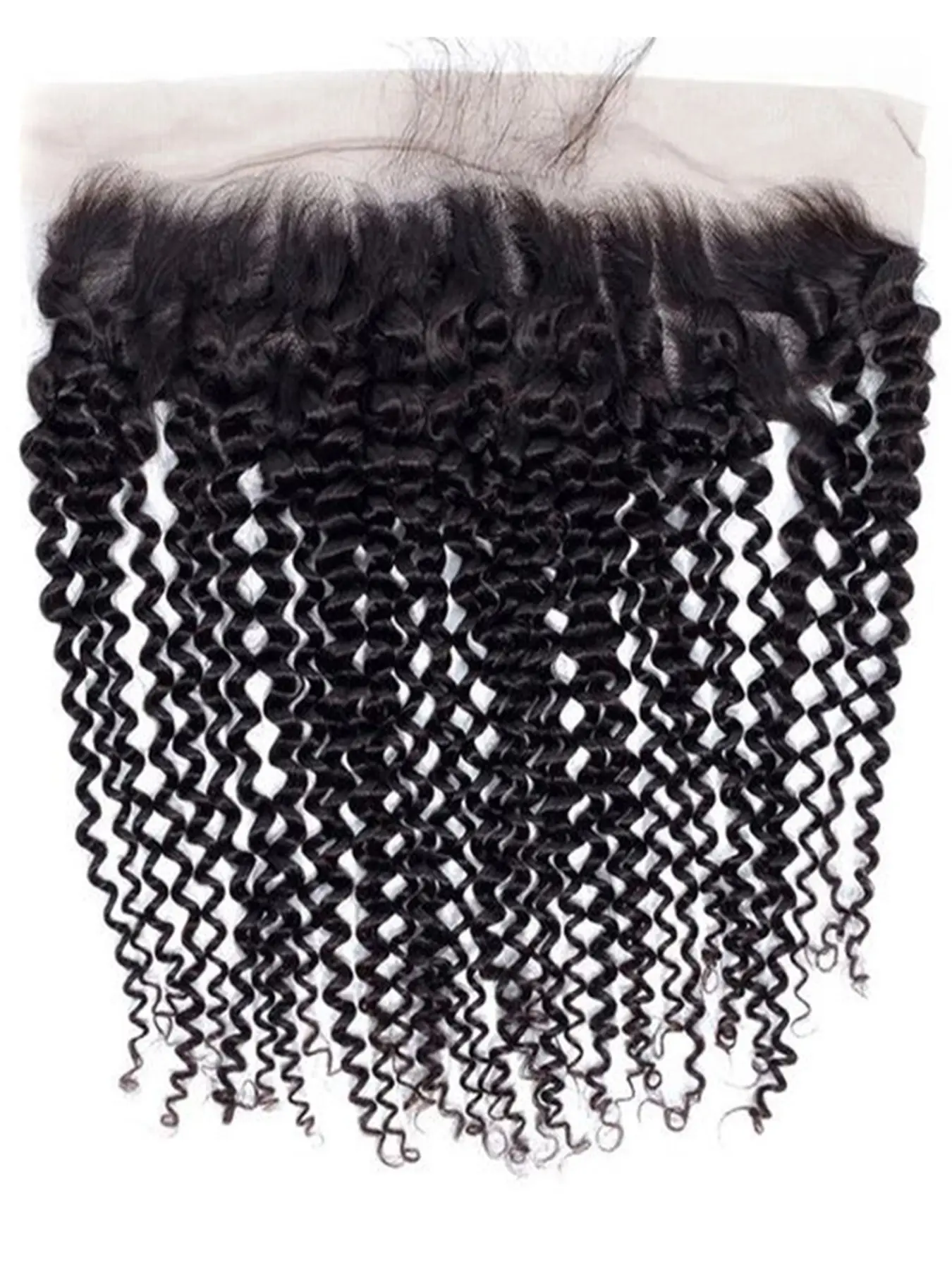 Kinky Curly Frontal Closure 13x4 Ear to Ear Transparent Lace Frontal Jerry Curly 12A Brazilian Virgin Human Hair Extensions Frontal Pre Plucked with Baby Hair Natural Color 8-22inch Human Hair Textured Raw Human Hair