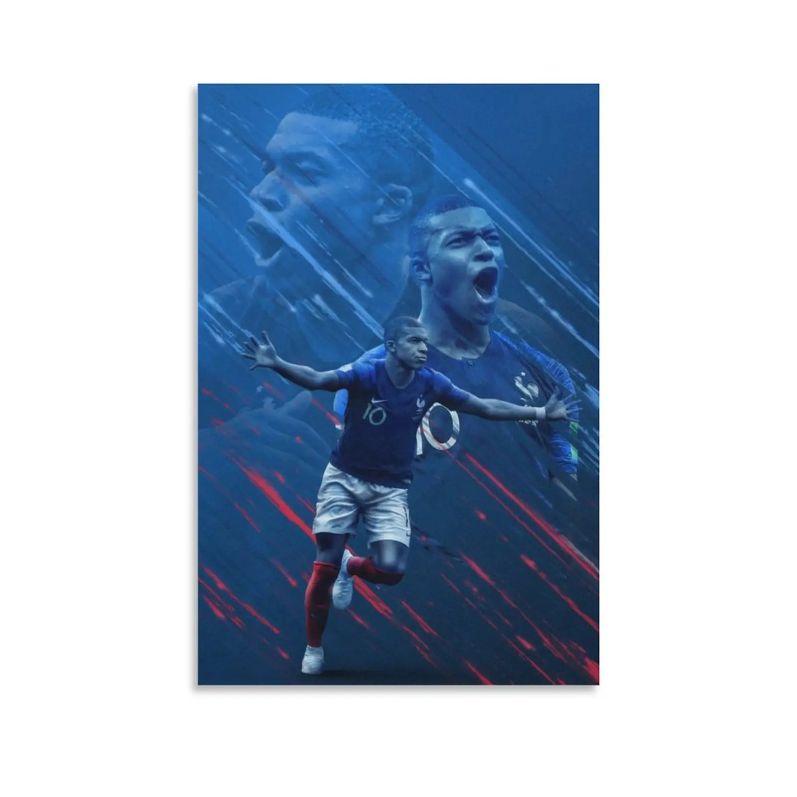 Football Sports Kylian Mbappe Poster Picture Art Print on Canvas Home Room Decor Mural