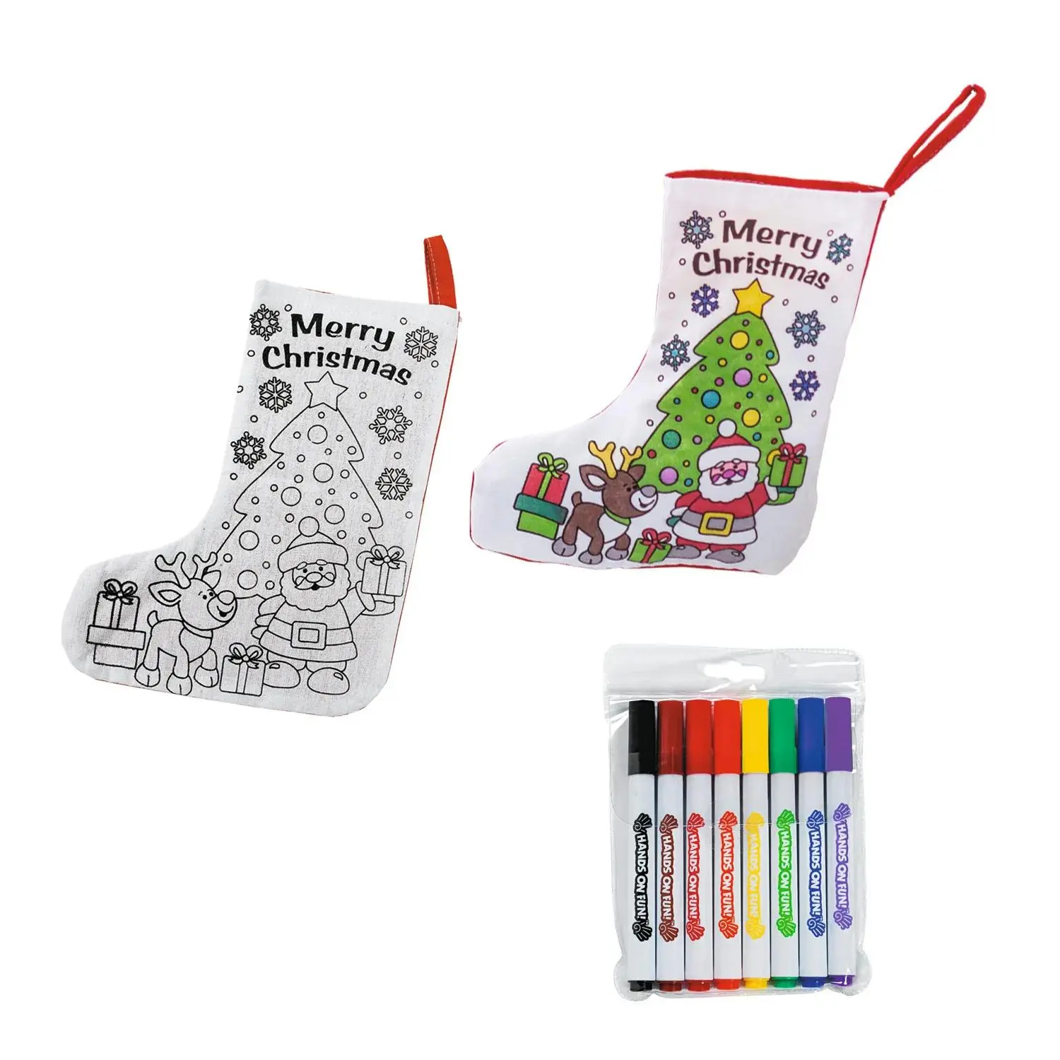 44 Pc. Color Your Own Christmas Stocking Kit for 12