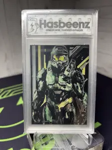 2025 Hasbeenz Halo Master Chief Acrylic Sketch Card 1/1 Encased