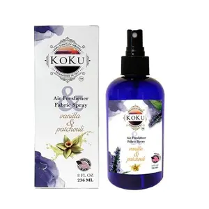 Vanilla Patchouli Air Freshener Spray - 8 Oz Natural Room & Car Deodorizer - Odor Eliminator for Home, Linen & Fabric - Non-Toxic Alcohol-Free Refresher - Essential Oil Scented Mist Perfume Aroma