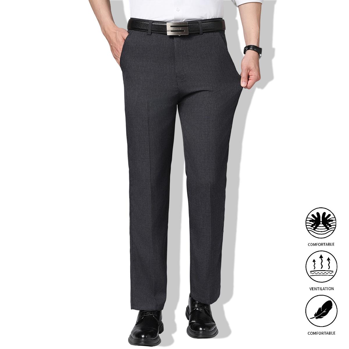 3-pack men’s casual pants, solid color, suitable for office and everyday wear; men’s dress pants, men’s long pants, men’s trousers, business pants
