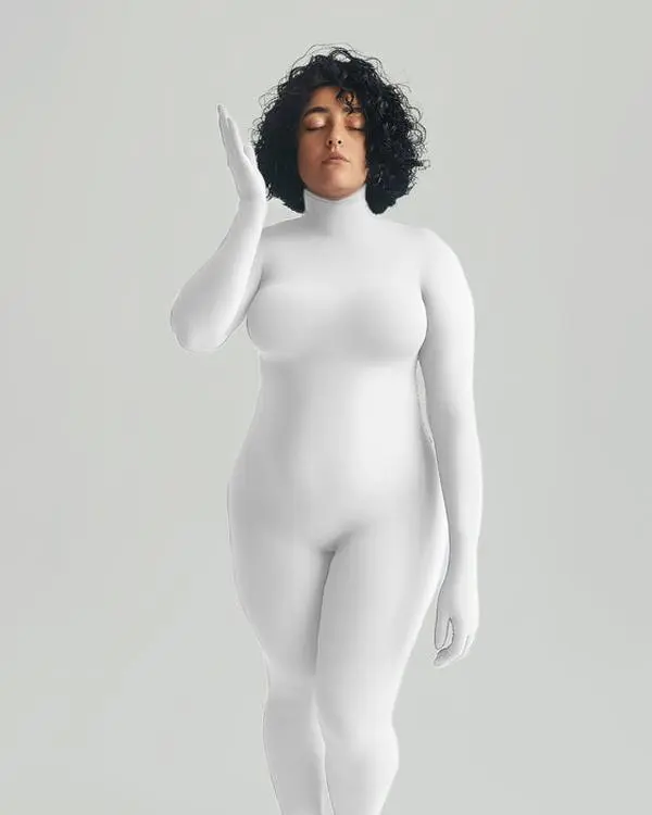 Women's Second Skin Bodysuit - White, 60d Nylon-Elastane Fabric, Gussetless Design, One Size, Underwear for Women, Do Not Bleach