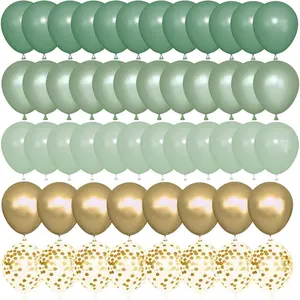 72 count Sage Green Balloons Set with 12inch 5inch  Metallic  Balloon Light Olive Green Coffetti Balloons for  Shower Birthday Wedding  Decorations Supples