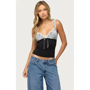 Edikted Women's Troya Contrast Lace Top