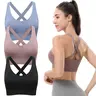 Women's Workout Ribbed Sports Bra - Strappy Criss Cross Back, Padded Adjustable Removable Pads, Light Compression, Quick Dry Fitted Activewear for Yoga, Running
