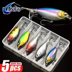5pcs Realistic Fishing Lure, Topwater Artificial Baits for Bass, Amazing Fishing Gift For Angler.