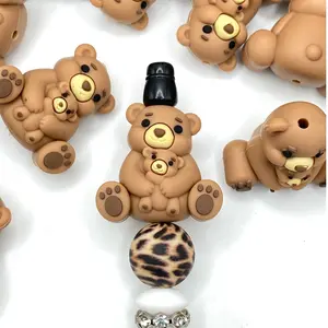 I Love You More Than I Can Bear 3D Silicone Focal Beads - Mama Bear Beading for Beaded Accessories