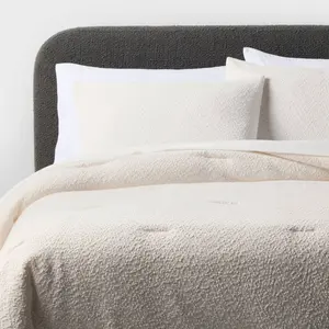 Full/Queen Boucle Comforter Set Ivory - Threshold Full/Queen Boucle Comforter Set Ivory - Threshold