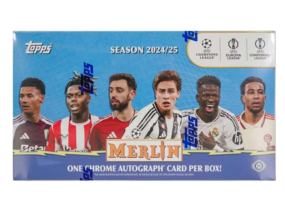 2024-25 Topps Chrome Merlin Soccer UEFA Club Competition Hobby Trading Cards LV