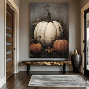 Rustic Fall Art 1pc Wooden Framed Canvas Print Able Pumpkin Still Life |       Vintage Autumn Halloween Autumn Decor Thanksgiving Decoration Room Aesthetics Posters Bedroom Decoration Office Decoration Wall Art Decoration Gifts Ready to Hang