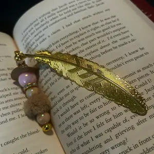 Beaded Metal Feather Bookmarks