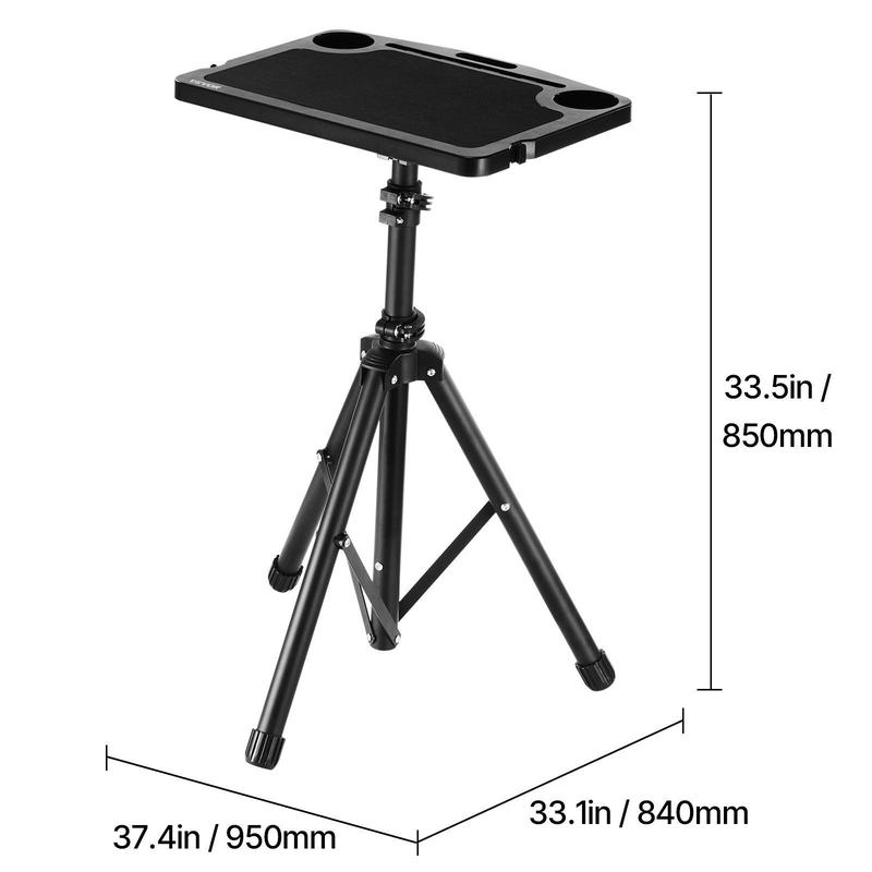 VEVOR Cycling Desk, Stationary Foldable Adjustable Bike Trainer & Treadmill Desk with Triangle Support, Non-Slip Multi-Slot Bike Trainer Fitness Desk with Handle Bar, Fit for Home Office Exercise