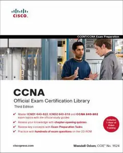 USED-CCNA Official Exam Certification Library (Exam 640-802), Third Edition (Containing ICND1 and ICND2 Second Edition Exam Certification Guides) by Wendell Odom (Hardcover)