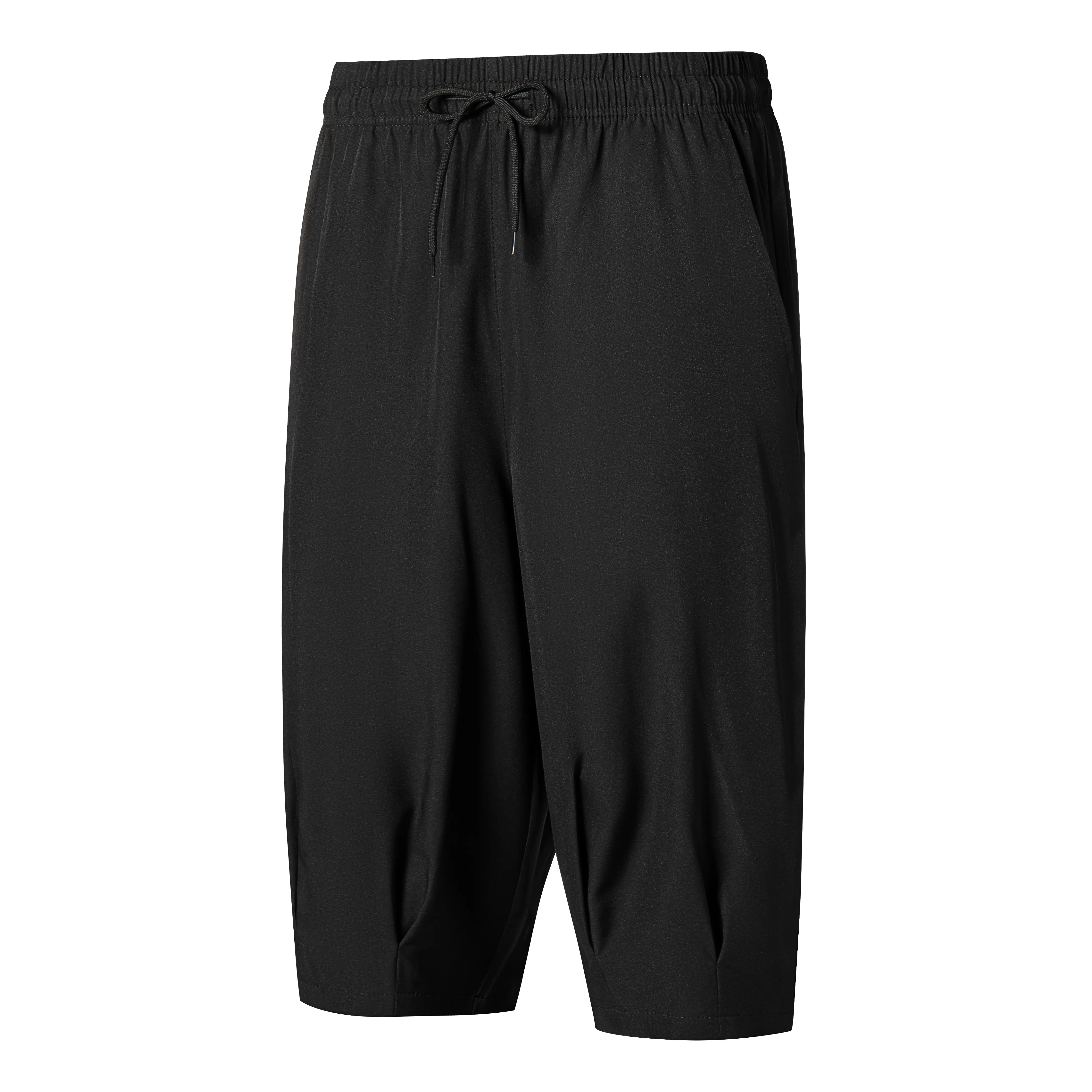 Men's Loose Capri Pants Quick Dry Sports Shorts with Elastic Waist Drawstring - Baggy 7/8 Lounge Bottoms Breathable Casual Activewear for Summer Gym Yoga Running Workout