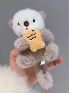 Otter Plush Keyring Bag Charm | Adorable Fuzzy Accessory for Backpacks, Unique Daily Use Gift, Fuzzy Keychain, Cute Keychain Accessory