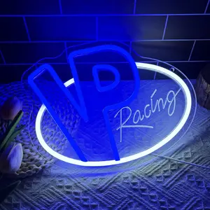 "VP" Design Illuminated Wall-Mounted Neon Sign — Racing Series Novelty Wall Art Decor. Ideal for Racetracks, Garages, Auto Dealerships, and Themed Parties