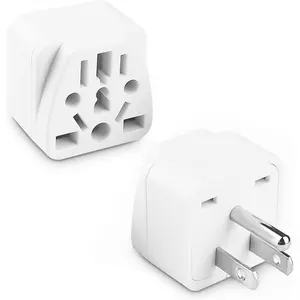 European to  Plug Adapter, UK to  Plugs Adapters, 2 Pack  Plug Adapter, Universal to  Outlet Adapter, EU/UK/AU/CN/JP//Brazil/European to  Plug Adaptor(Type B), White