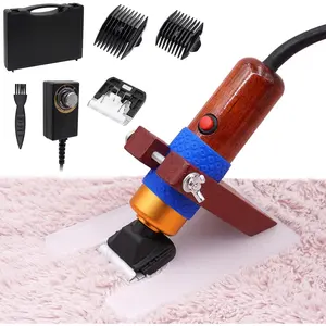 Carpet Trimmer with Shearing Guide, Rug Tufting Carver Clippers, Rug Shears Carpet Carving Tool Electric Speed Adjustable Low Noise for Clean Handmade Rug Keep Tufted Rug Surface Uniform, 200W