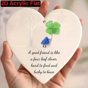 Heart-Shaped Friendship Pendant Charm, Acrylic Hanging Decoration, Car Trinkets, Ideal for Backpacks Car Rearview Mirrors Home Decor
