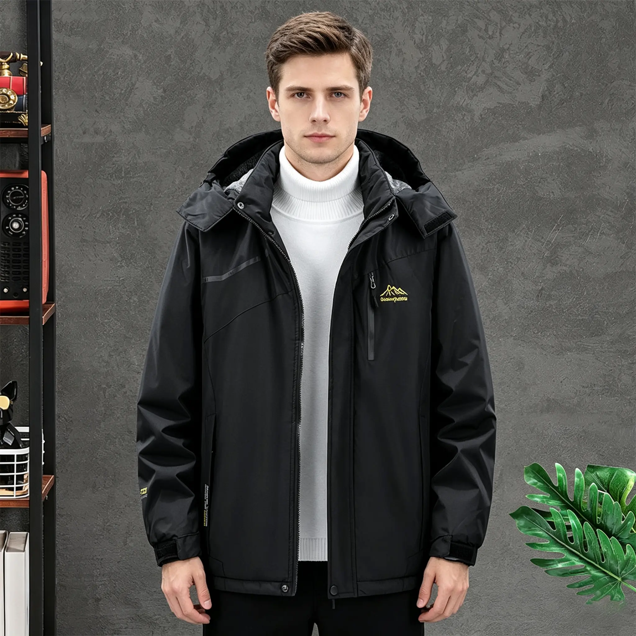 Men's Winter Warm Windproof Waterproof Fleece Outdoor Jacket