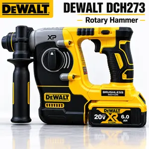 DEWALT DCH273 20V MAX XR Cordless SDS Rotary Hammer Power Tool 26mm Drilling 0-950RPM 0-3600BPM For Concrete Masonry Metal Drilling Chipping And Demolition Work With 6.0Ah Battery And Charger Kit
