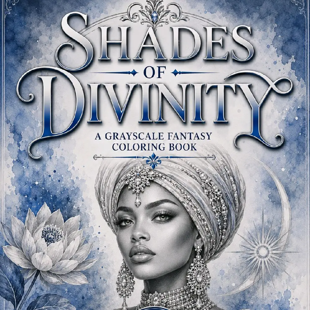 Shades of Divinity Grayscale Coloring Book